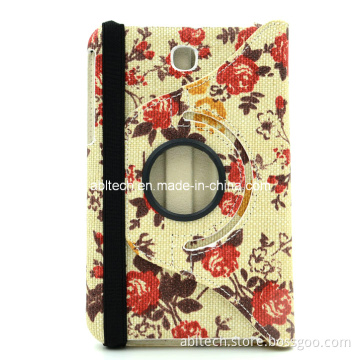 Printing Flower PU Leather Case 360 Degree for Samsung Galaxy Tab 3